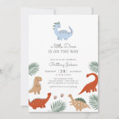 Dinosaur Tropical Baby Shower Einladung (Vorderseite)
