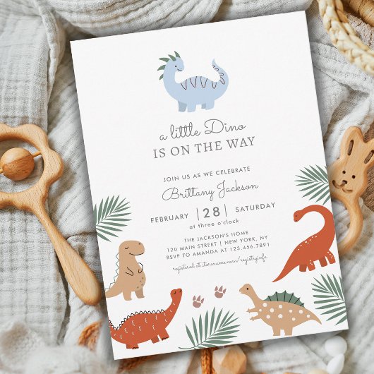 Dinosaur Tropical Baby Shower Einladung