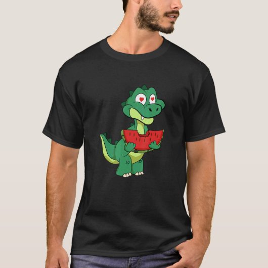 Dinosaur Tropical Summer Fruit Boy Dino Melon Wate T-Shirt (Vorderseite)