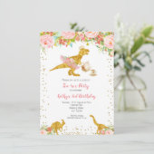 Dinosaur Tutu Tea-Rex Einladung (Stehend Vorderseite)