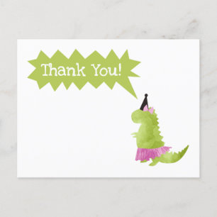 Dinosaur Tutu Vielen Dank Note Card Ballerina Dino Einladungspostkarte