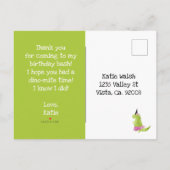 Dinosaur Tutu Vielen Dank Note Card Ballerina Dino Einladungspostkarte (Rückseite)