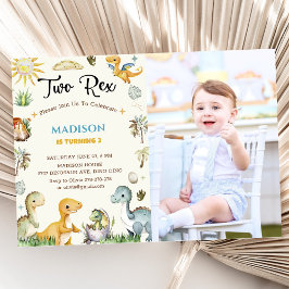 Dinosaur Two Rex Boy Einladung