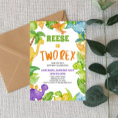 Dinosaur Two Rex T-Rex Zweites Party Einladung