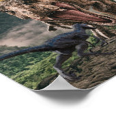 Dinosaur Tyrannosaurus Gorilla Velociraptor Poster (Ecke)