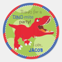 Dinosaur Tyrannosaurus Rex Geburtstag Cupcake Topp Runder Aufkleber