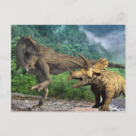 Dinosaur Tyrannosaurus Triceratops Postcard Postkarte (Vorderseite)
