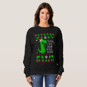 Dinosaur Ugly Christmas Sweater Fa Ra Rawr Familie Sweatshirt (Vorne ganz)