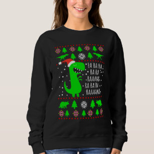 Dinosaur Ugly Christmas Sweater Fa Ra Rawr Familie Sweatshirt