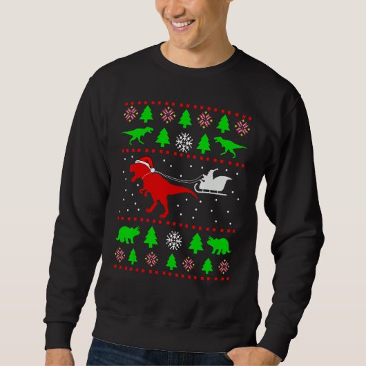 Dinosaur Ugly Christmas Sweater  for adults kids 1 Sweatshirt (Vorderseite)