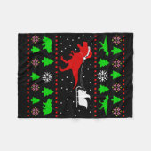 Dinosaur Ugly Christmas Sweater For Adults Kids  Fleecedecke (Vorderseite (Horizontal))