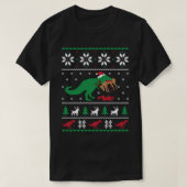 Dinosaur Ugly Christmas Sweater - Funny Christmas T-Shirt (Design vorne)