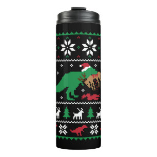 Dinosaur Ugly Weihnachtsfest Thermosbecher