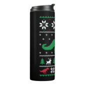 Dinosaur Ugly Weihnachtsfest Thermosbecher (Nach links gedreht)