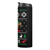 Dinosaur Ugly Weihnachtsfest Thermosbecher (Nach rechts gedreht)