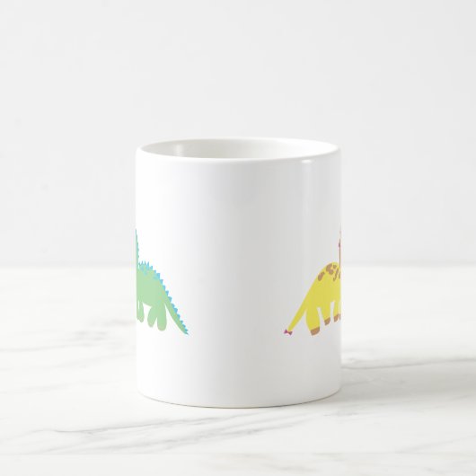DINOsaur und ein GIRAFFE Kaffeetasse (Mittel)