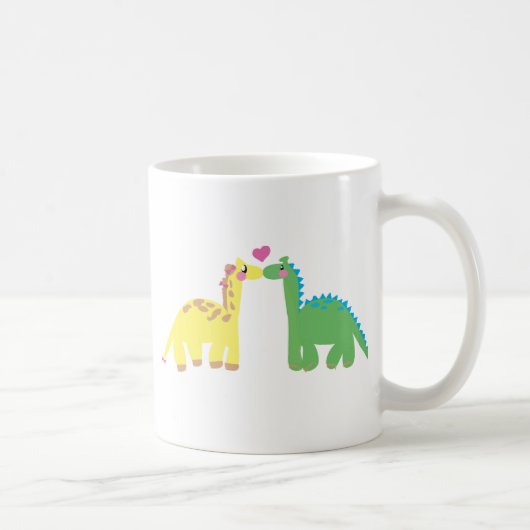 DINOsaur und ein GIRAFFE Kaffeetasse (Rechts)