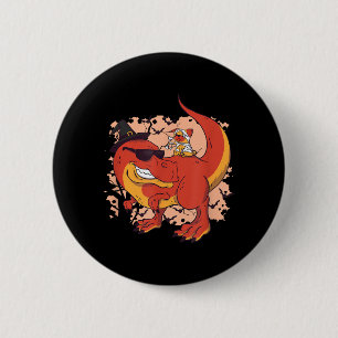 Dinosaur und Hund - Lustiges Halloween Button