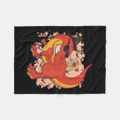 Dinosaur und Hund - Lustiges Halloween Fleecedecke (Vorderseite (Horizontal))