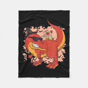 Dinosaur und Hund - Lustiges Halloween Fleecedecke