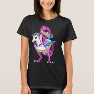 Dinosaur Unicorn Float Pool Party Family Summer Ki T-Shirt