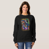 Dinosaur Unicorn Panther 4. Juli Leopard Krawatte Sweatshirt (Vorne ganz)