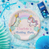 Dinosaur Unicorn Regenbogengradientengeburt Geburt Pappteller (Party)