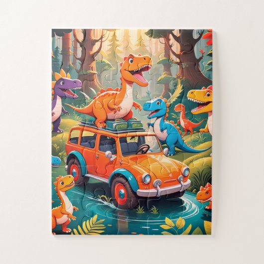 Dinosaur Vacation Trouble 30 Large Pieces on a  Puzzle (Vertikal)