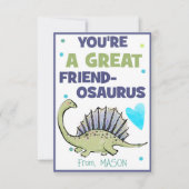 Dinosaur Valentine Card für Kinder Freund-Osaurus Mitteilungskarte (Vorderseite)
