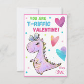 Dinosaur Valentine Card für Kinder Sie sind T-Riff Mitteilungskarte (Vorderseite)