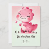 Dinosaur Valentine Cards Feiertagskarte (Vorderseite)