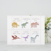 Dinosaur Valentine Cards for Kids Briefbogen (Stehend Vorderseite)