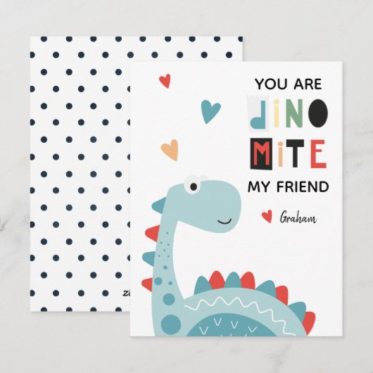 Dinosaur Valentine Feiertagskarte (Vorne/Hinten)