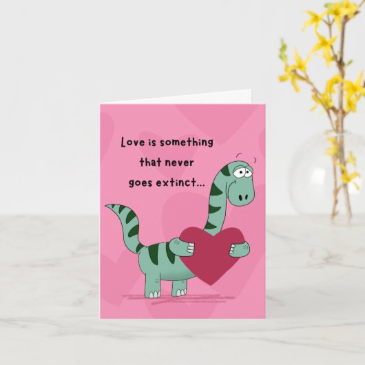 Dinosaur Valentine Karte (Gelbe Blume)