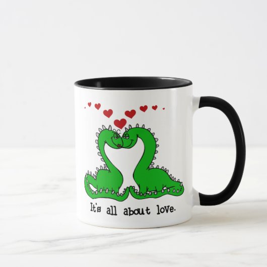 Dinosaur Valentine Liebe Tasse (Rechts)