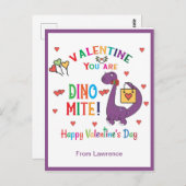 Dinosaur Valentine Sie sind Dino-mite-Klassenzimme Postkarte (Vorne/Hinten)