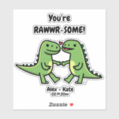 Dinosaur Valentines Aufkleber (Blatt)