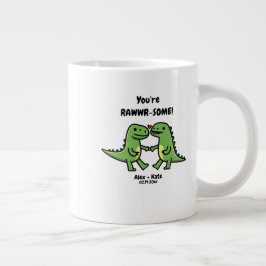 Dinosaur Valentines Jumbo-Tasse