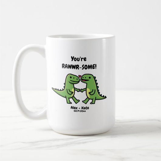 Dinosaur Valentines Kaffeetasse (Links)