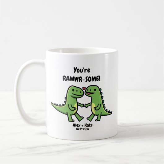Dinosaur valentines kaffeetasse (Links)