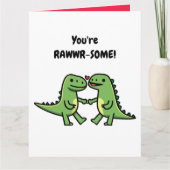Dinosaur Valentines Karte (Vorderseite)