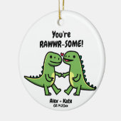 Dinosaur Valentines Keramik Ornament (Links)