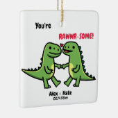 Dinosaur Valentines Keramikornament (Rechts)