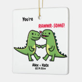 Dinosaur Valentines Keramikornament (Links)