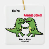 Dinosaur Valentines Keramikornament (Vorderseite)