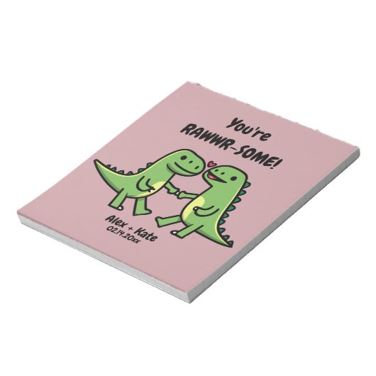 Dinosaur Valentines Notizblock (Rotiert)