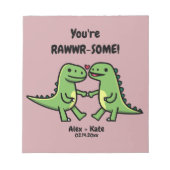 Dinosaur Valentines Notizblock (Vorderseite)