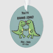 Dinosaur Valentines Ornament (Vorderseite)