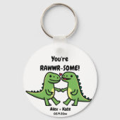 Dinosaur Valentines Schlüsselanhänger (Vorderseite)