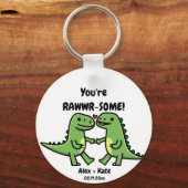 Dinosaur Valentines Schlüsselanhänger (Vorderseite)